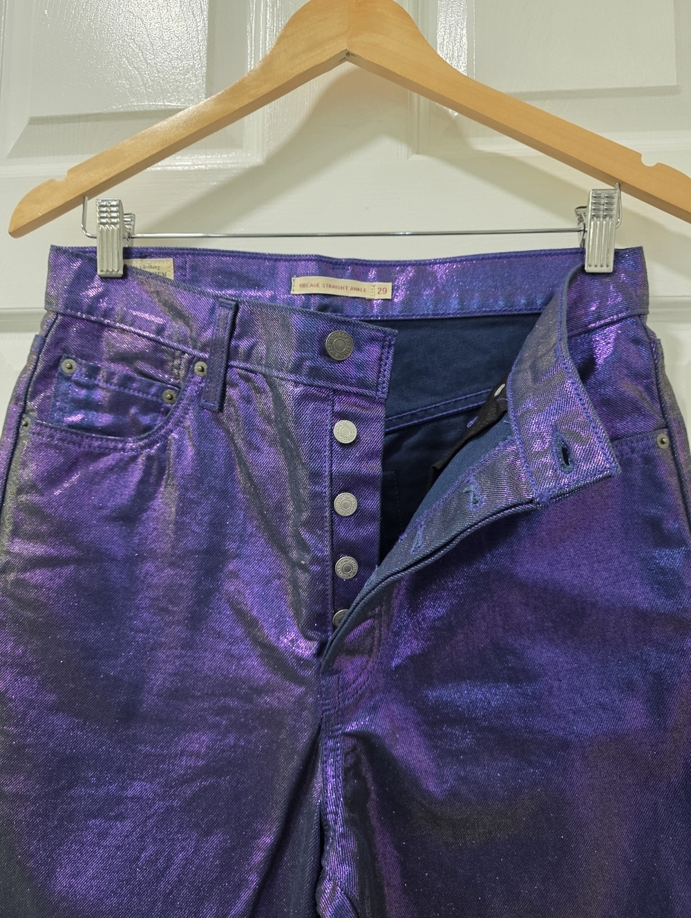 LEVI'S® Ribcage Straight Ankle Jeans Purple Size 29 - Picture 8 of 15